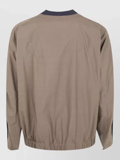 Sacai Cotton Typewriter X Knit Pullover In Blue