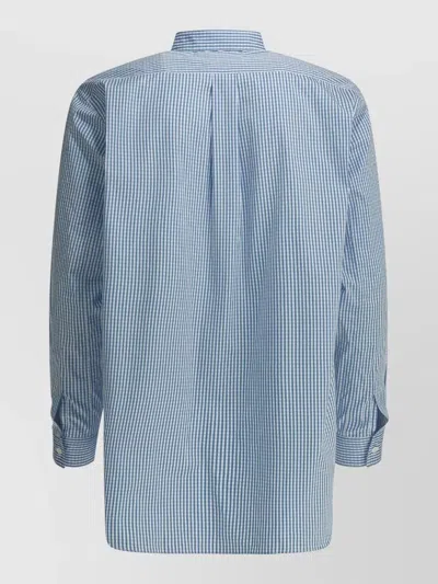 Comme Des Garçons Button Down Collar Shirt Front Pocket In Blue