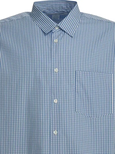 Comme Des Garçons Button Down Collar Shirt Front Pocket In Blue