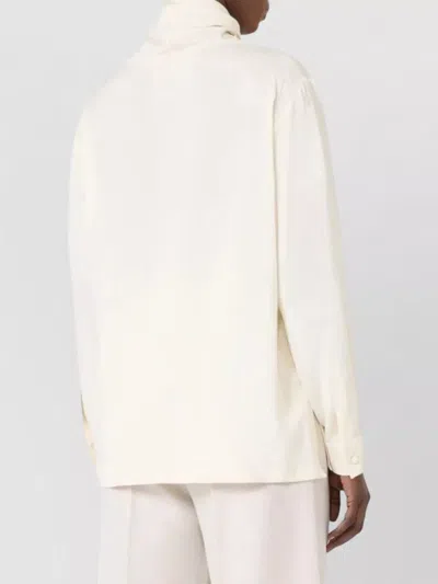 Max Mara Tie-detailed Silk Crepe De Chine Blouse In Neutral