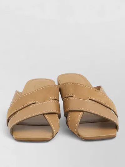 Tod's Women Brown Leather Sandals, 7.5/8.5 Luxury Sandals & Floaters For Women Darveys