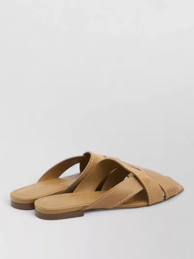 Tod's Women Brown Leather Sandals, 7.5/8.5 Luxury Sandals & Floaters For Women Darveys