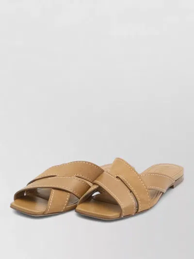 Tod's Women Brown Leather Sandals, 7.5/8.5 Luxury Sandals & Floaters For Women Darveys