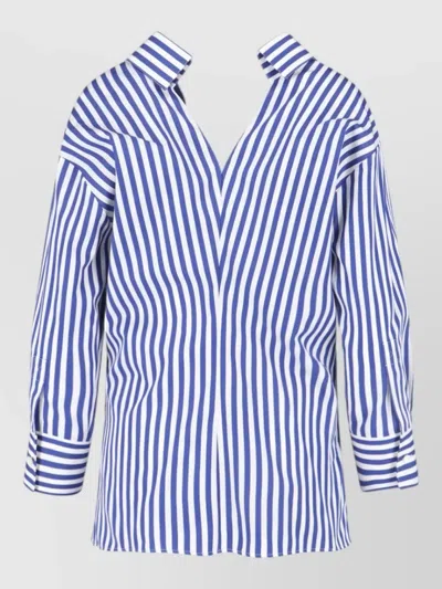 Givenchy Long Sleeve Striped Shirt Buttoned Cuffs Collar In Blue