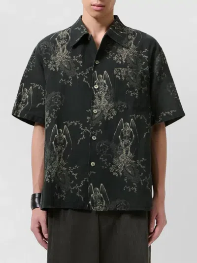 Our Legacy Mens Death Paisley Print Graphic-print Short-sleeve Cotton And Linen Shirt In Multi