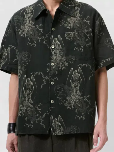 Our Legacy Mens Death Paisley Print Graphic-print Short-sleeve Cotton And Linen Shirt In Multi