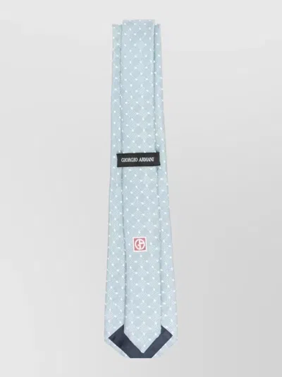 Giorgio Armani Slim Patterned Tie Featuring Pointed Tip In Blue