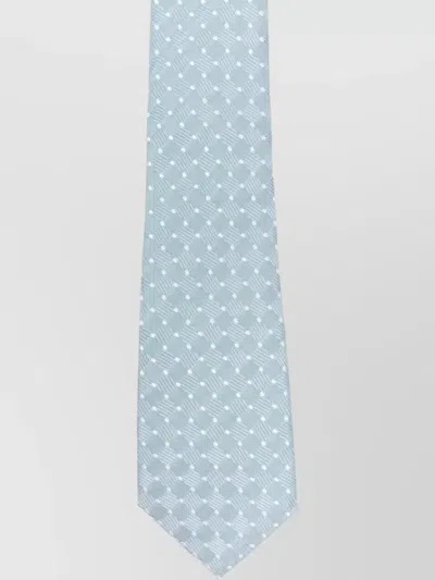 Giorgio Armani Slim Patterned Tie Featuring Pointed Tip In Blue