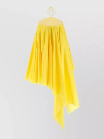 Jacquemus Courte Asymmetric Cotton-blend Crepon Halterneck Dress In Yellow