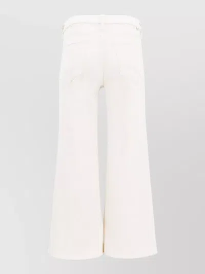Mother The Lemon Twist Skimp High Rise Wide Leg Jeans In Pinch Of Salt In White