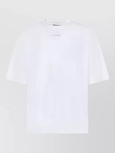 Dolce & Gabbana Men White Cotton Printed Oversized T-shirt In White
