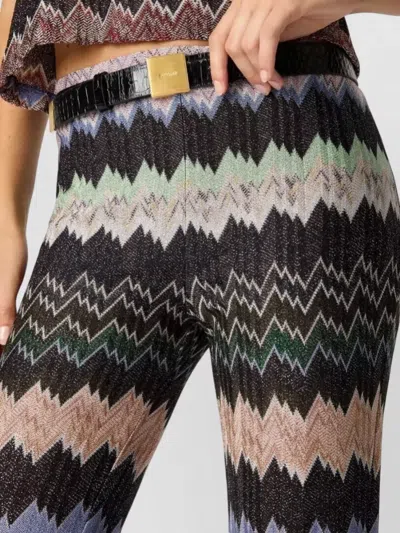 Missoni Zigzag Flared Trousers Textured Metallic Threads In Multi