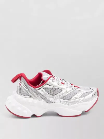 Christian Louboutin So Flo Metallic Leather-trimmed Mesh Sneakers In Multi