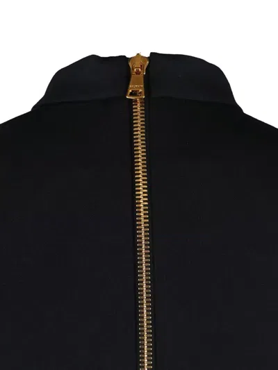 Balmain Knee Length Dress Pleated Skirt Buckle In Black