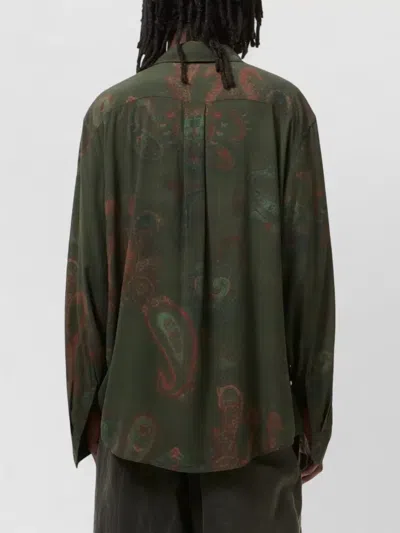 Our Legacy Casual Long Sleeve Shirt Paisley Pattern In Green