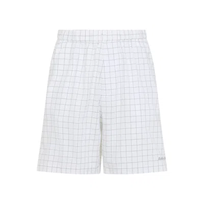 Acne Studios Checkered Bermuda Shorts With Logo In White