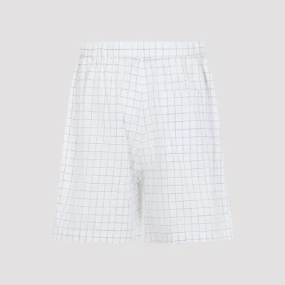 Acne Studios Checkered Bermuda Shorts With Logo In White