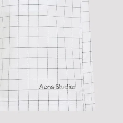 Acne Studios Checkered Bermuda Shorts With Logo In White