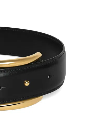 Alaïa Alaia Women Curved Leather Belt In Black