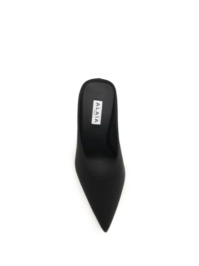 Alaïa Alaia Black Velvet Cube-heeled Mule Women In Black