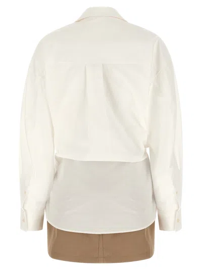 Alexander Wang Pre-styled Mini Wrap Dress In Twill In White