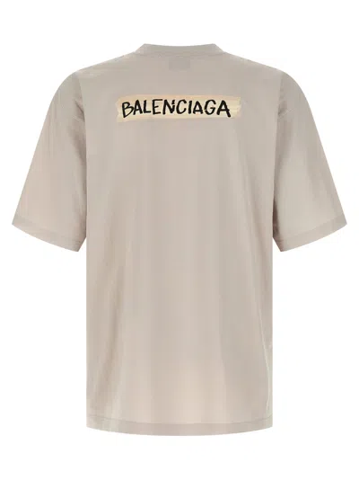 Balenciaga Oversized Logo-print Cotton-jersey T-shirt In Neutral