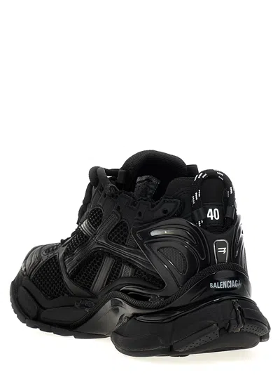 Balenciaga Men Runner Mesh And Leather Sneakers In Black