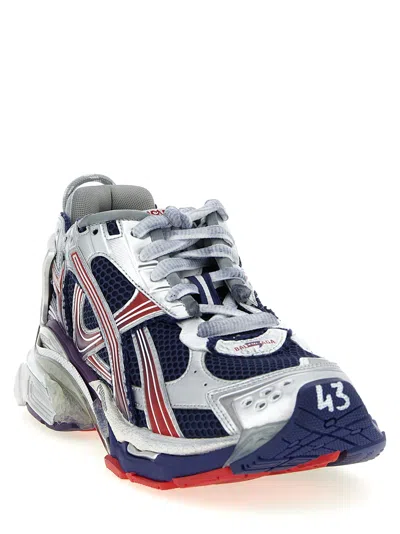 Balenciaga Mesh Panel Runner Sneakers Reflective Elements In Multi