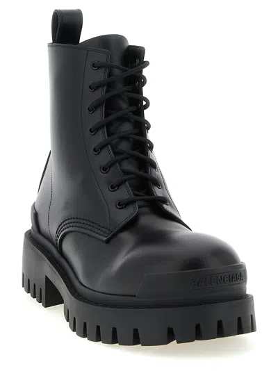 Balenciaga Leather Boots With Maxi Rubber Sole In Black