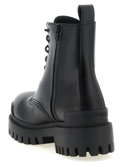 Balenciaga Leather Boots With Maxi Rubber Sole In Black