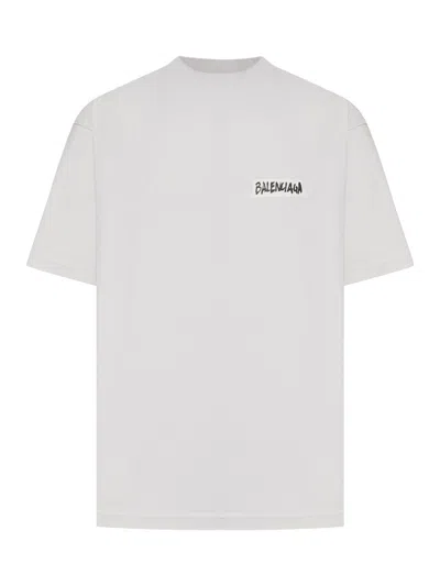 Balenciaga Oversized Logo-print Cotton-jersey T-shirt In Multi