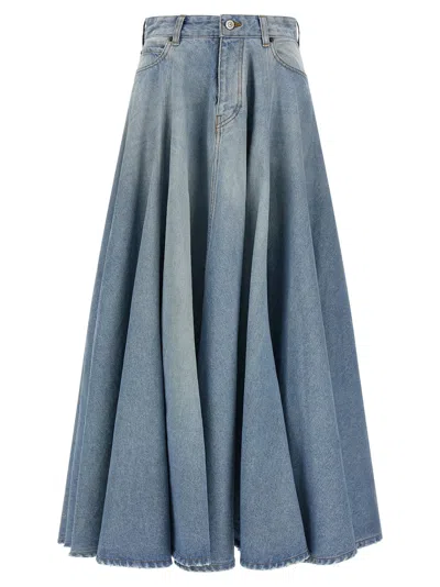 Balenciaga Maxi Skirt With Innovative Design And Five-pocket Style In Burgundy