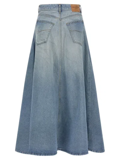 Balenciaga Maxi Skirt With Innovative Design And Five-pocket Style In Burgundy