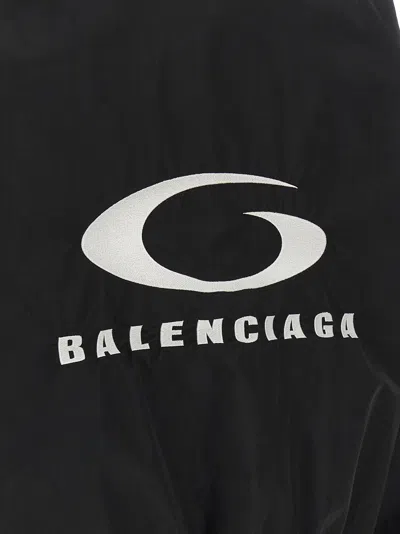 Balenciaga Womens Black Logo-embroidered Cotton-blend Track Jacket In Black