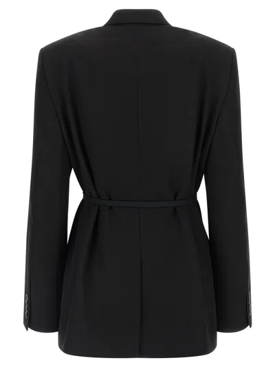 Balenciaga Tailored Wrap Wool Jacket Regular Fit In Black