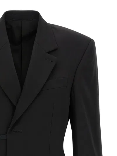 Balenciaga Tailored Wrap Wool Jacket Regular Fit In Black