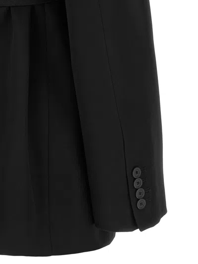Balenciaga Tailored Wrap Wool Jacket Regular Fit In Black