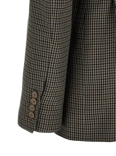 Balenciaga Tailored Wrap Jacket With Checkered Design For Women In Green