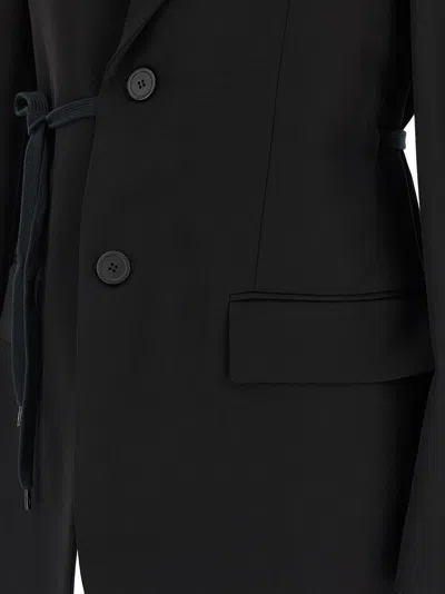 Balenciaga Tailored Wrap Wool Jacket Regular Fit In Black