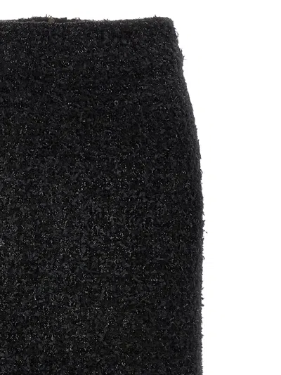 Balenciaga Tweed Midi Skirt In Black