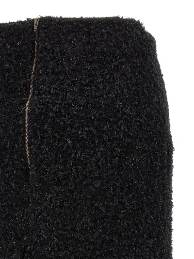 Balenciaga Tweed Midi Skirt In Black
