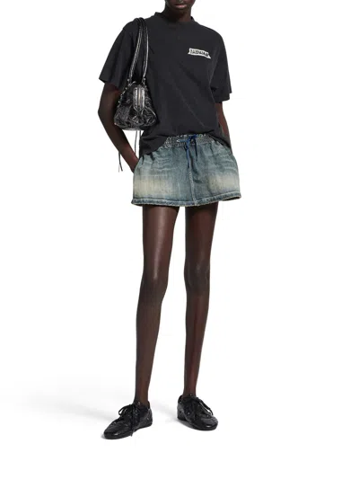 Balenciaga Medium Fit Masking Tape Logo Dry Jersey T-shirt In Black