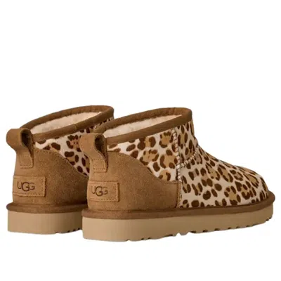 Ugg Stivaletto Donna Classic Ultra Mini Felicity Leopard Jasmine In Brown