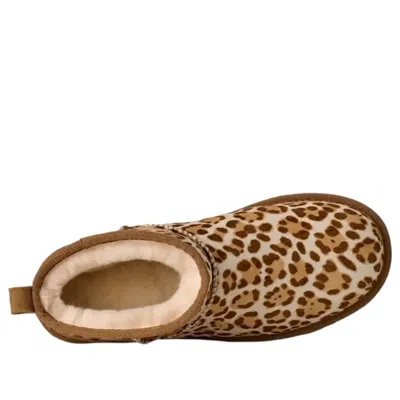 Ugg Stivaletto Donna Classic Ultra Mini Felicity Leopard Jasmine In Brown