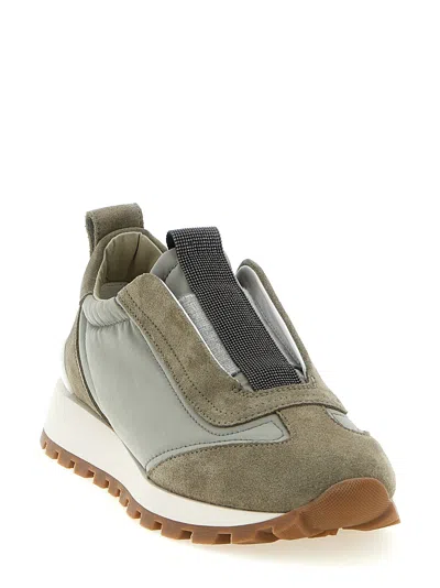 Brunello Cucinelli Runners Sneakers Pull Tab Rubber Sole In Multi