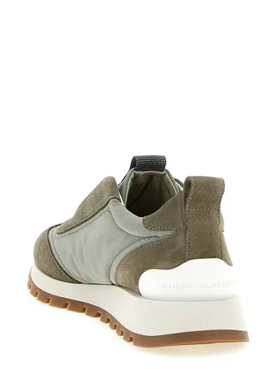 Brunello Cucinelli Runners Sneakers Pull Tab Rubber Sole In Multi