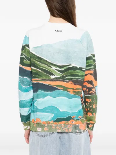 Chloé Graphic-print Crew Neck Sweatshirt In Multi