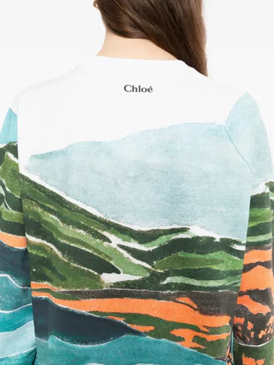 Chloé Graphic-print Crew Neck Sweatshirt In Multi