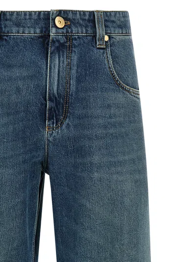 Brunello Cucinelli Blue Stonewashed Denim Jeans In Blue