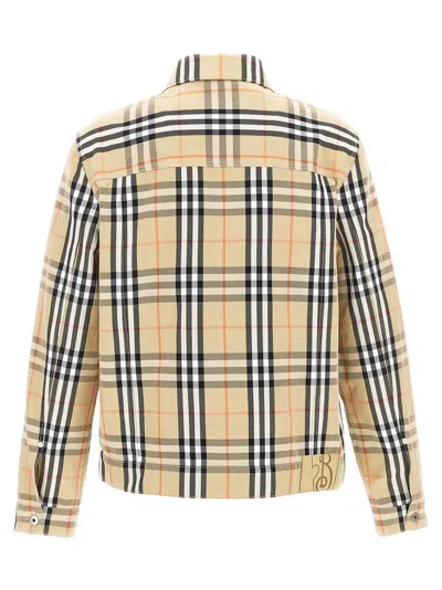 Burberry Checked Jacket In Brown
